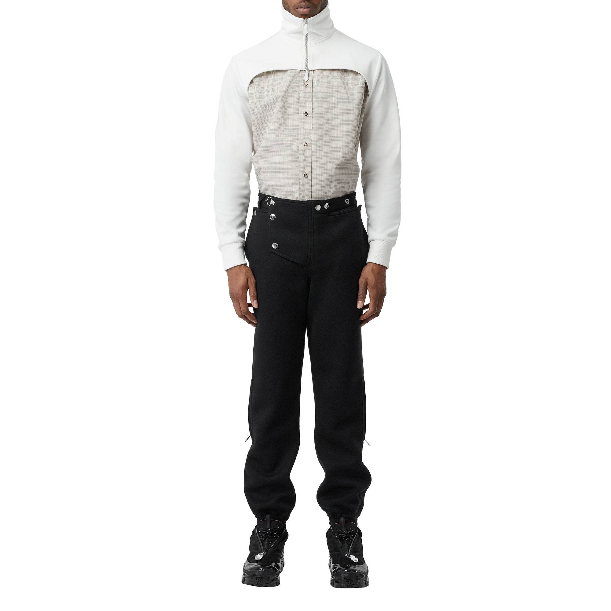 Pantalon en néoprène avec boutons pression - Noir
