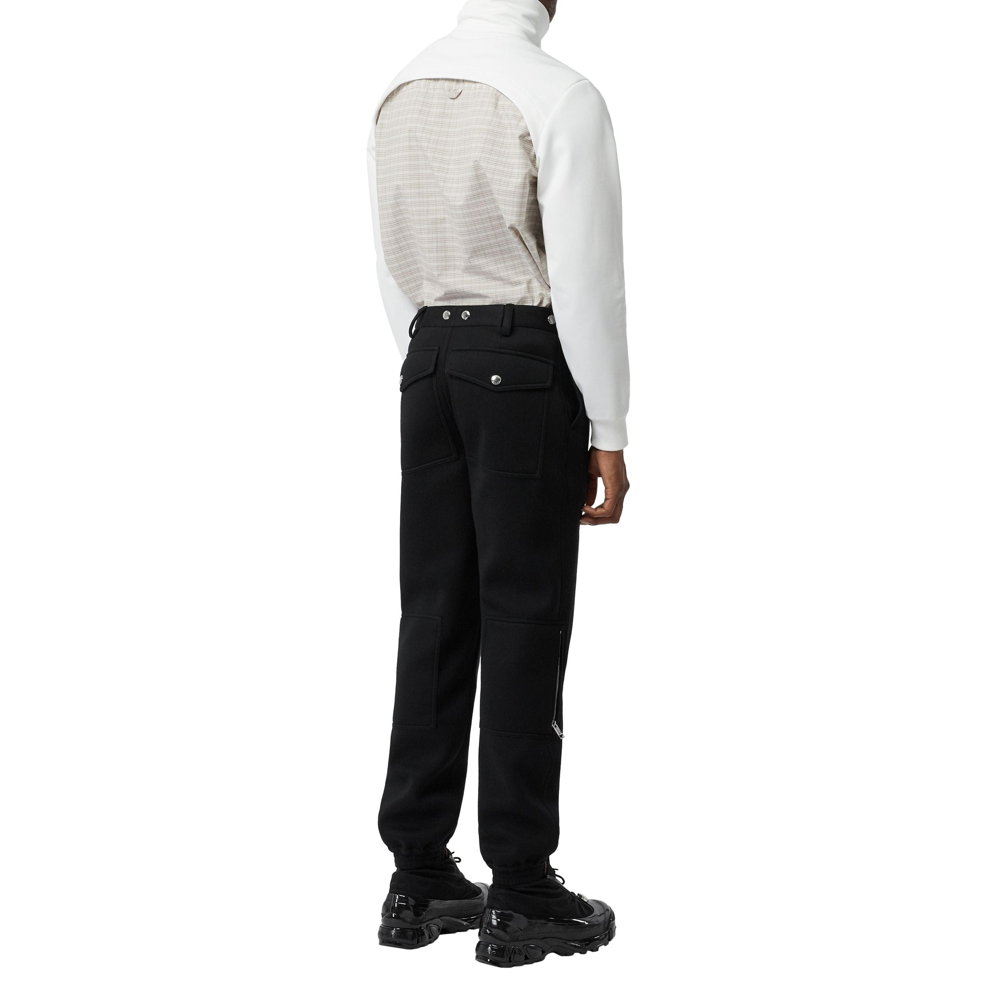 Pantalon en néoprène avec boutons pression - Noir
