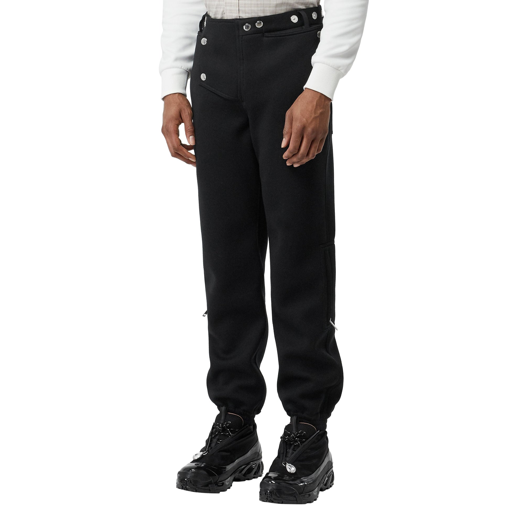 Pantalon en néoprène avec boutons pression - Noir
