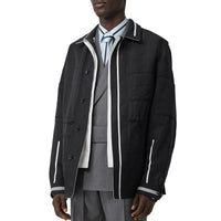 BLACK Veste utilitaire en lin technique rayée réversible