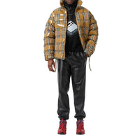 Doudoune vintage check avec ruban adhésif - Beige d'archive