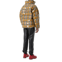 Doudoune vintage check avec ruban adhésif - Beige d'archive