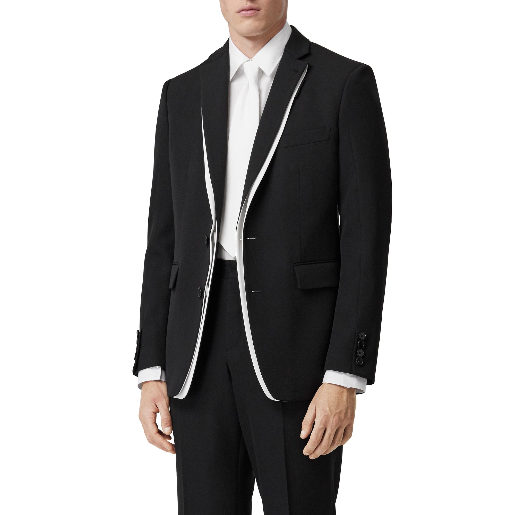 Veste de costume en laine à double fermeture - Noir