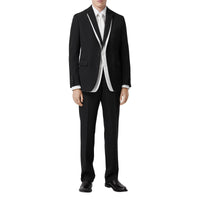 Veste de costume en laine à double fermeture - Noir