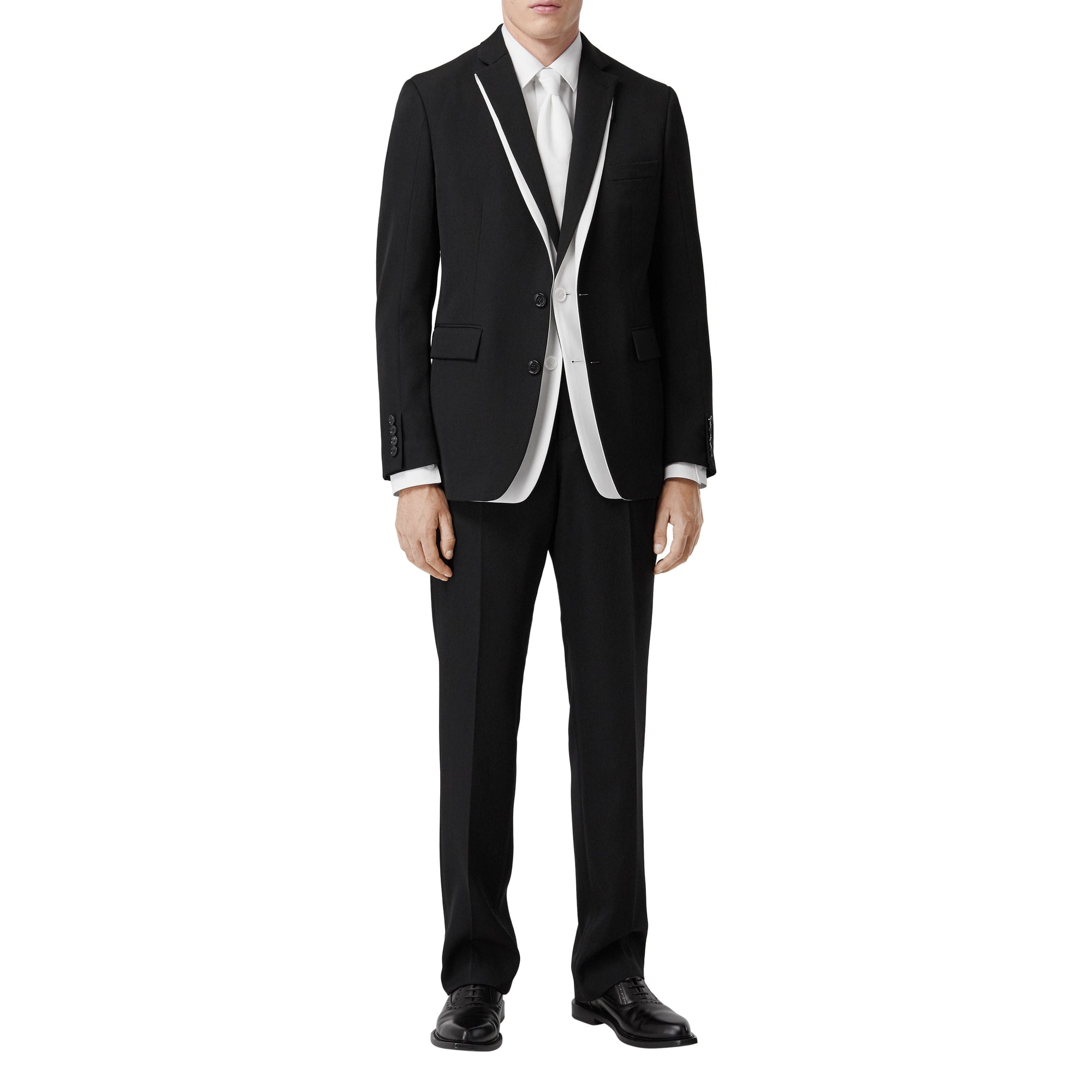 Veste de costume en laine à double fermeture - Noir