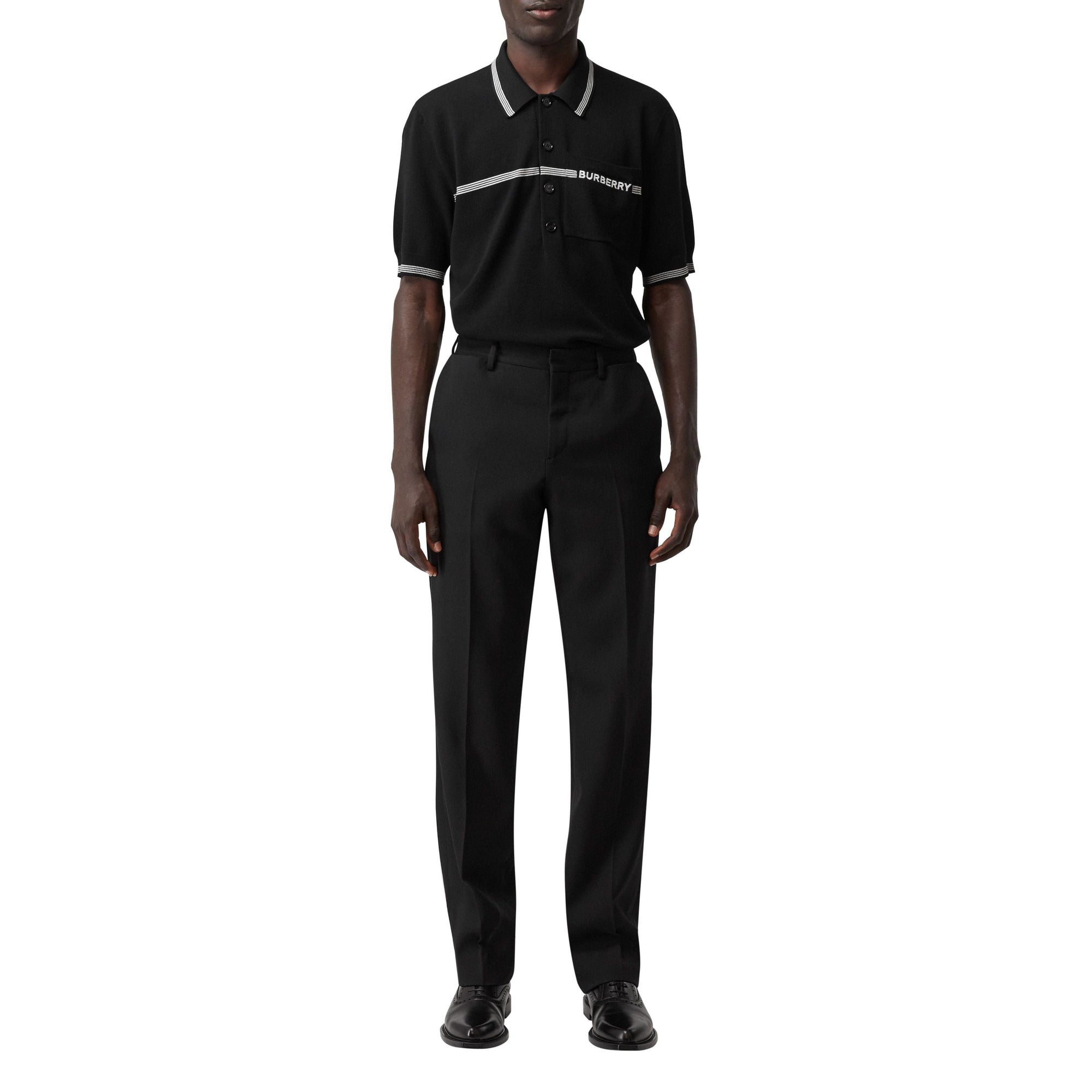 Pantalon de costume en laine avec poche - Noir