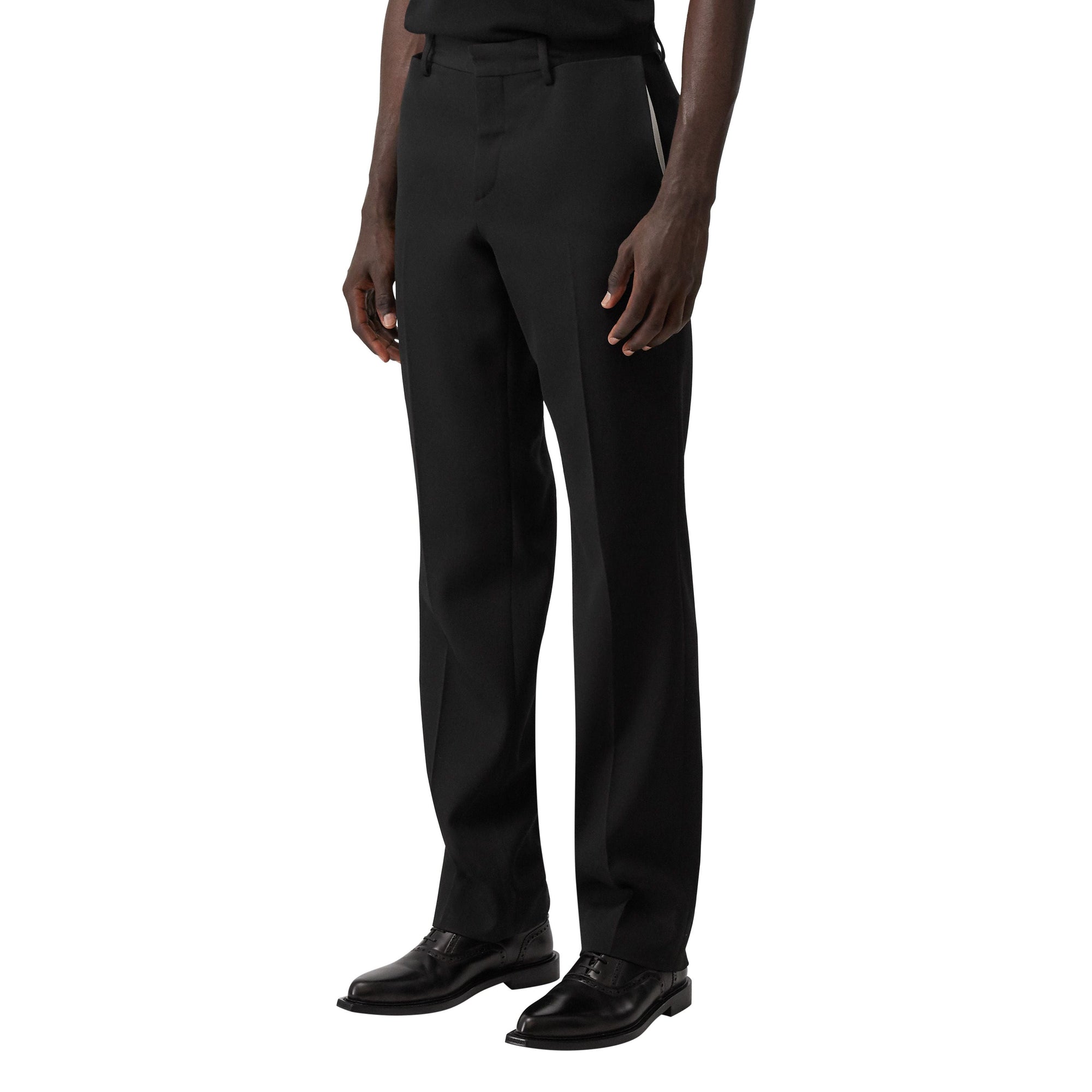Pantalon de costume en laine avec poche - Noir