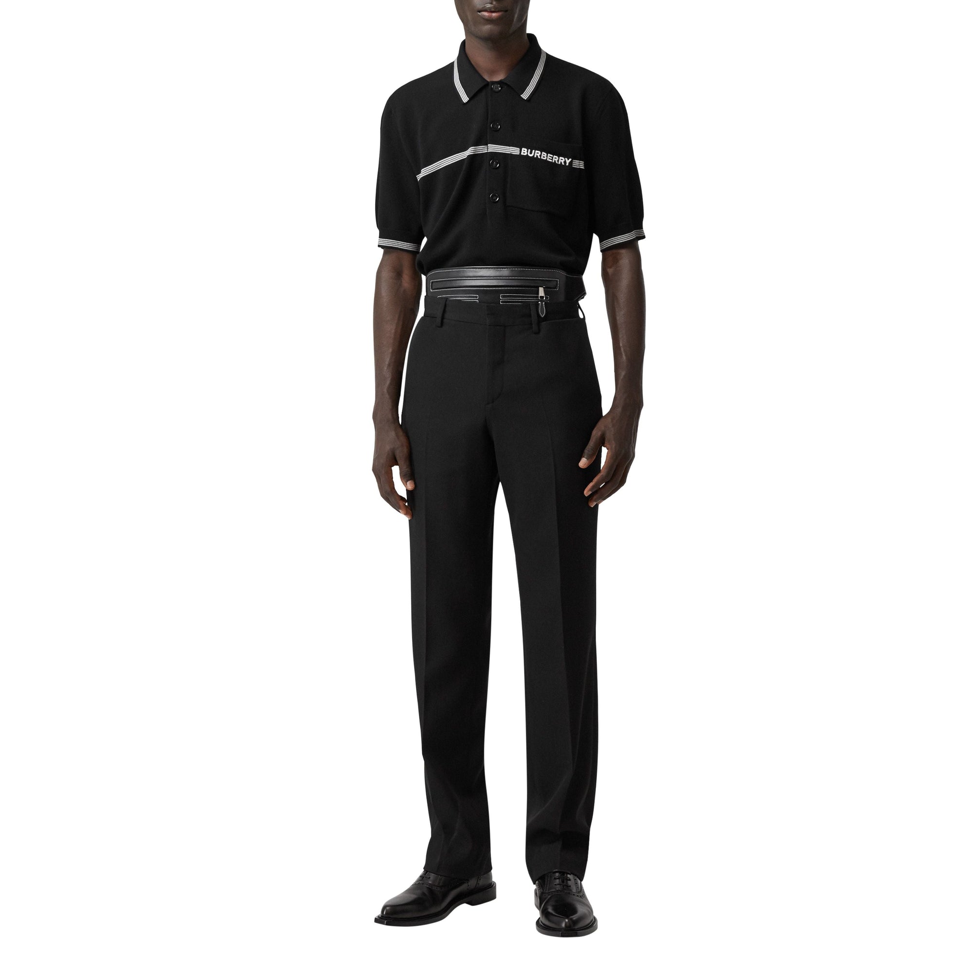 Pantalon de costume en laine avec poche - Noir