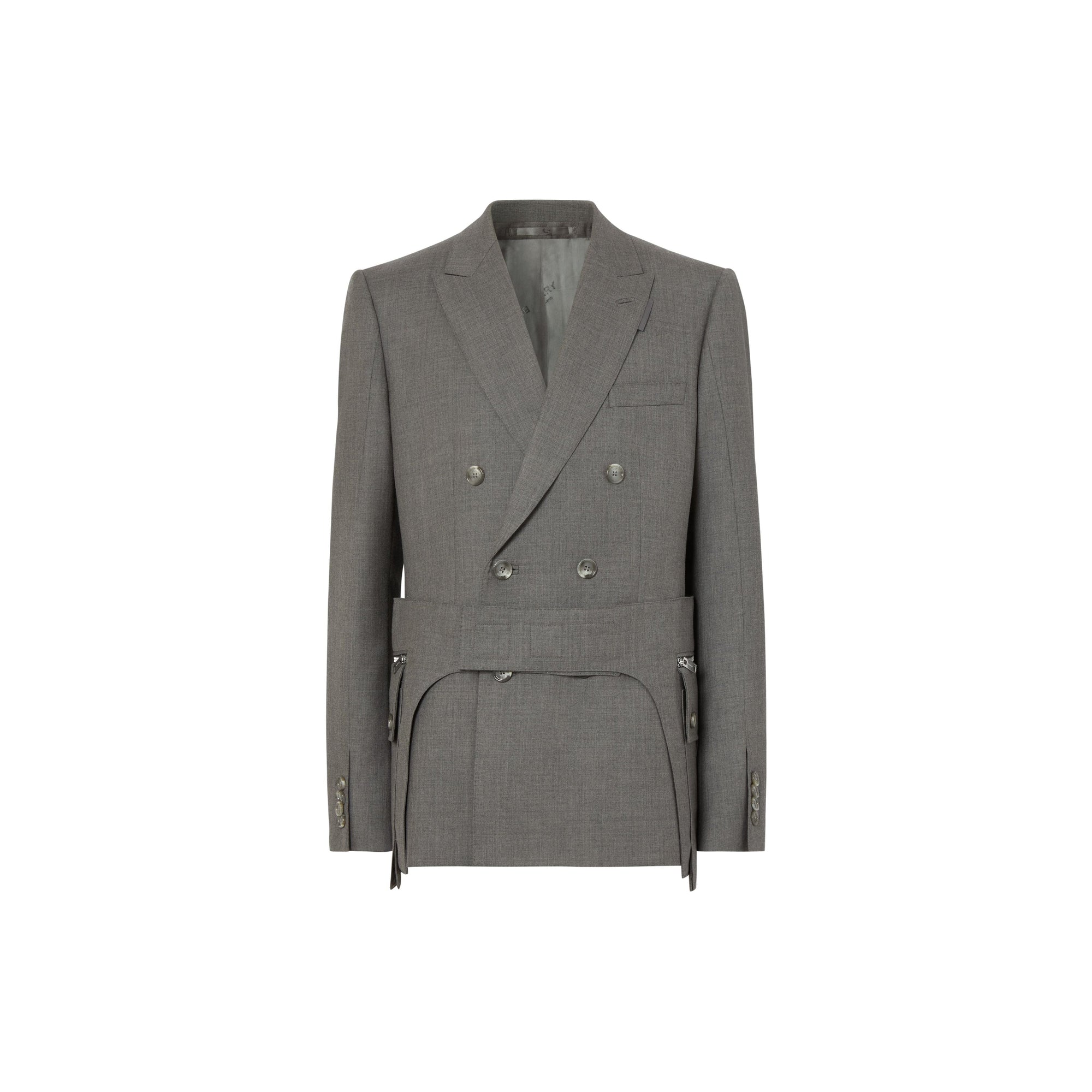 Veste de costume en laine avec ceinture cargo - Gris anthracite