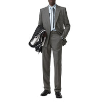 Pantalon de costume en laine avec ceinture - Gris anthracite