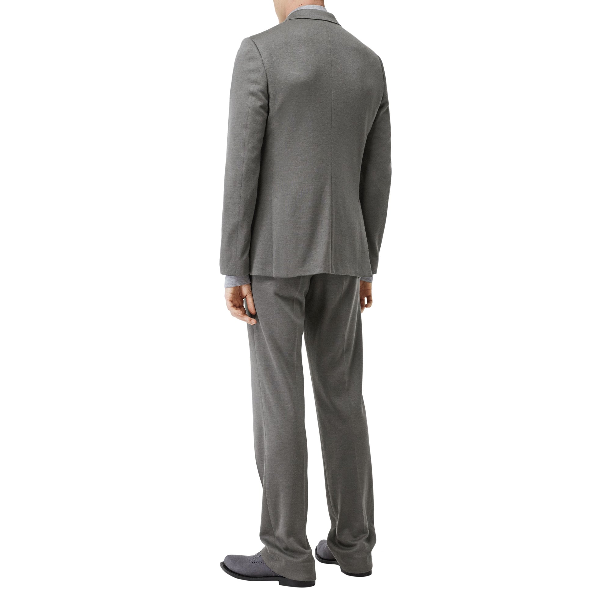 Veste de costume en jersey de cachemire et soie - Gris nuage