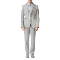Veste en lin technique avec cristaux brodés - Gris galet clair