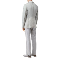 Veste en lin technique avec cristaux brodés - Gris galet clair