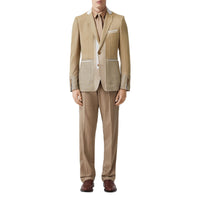 Veste de costume en laine - Camaïeu de noix de pécan