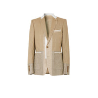 Veste de costume en laine - Camaïeu de noix de pécan