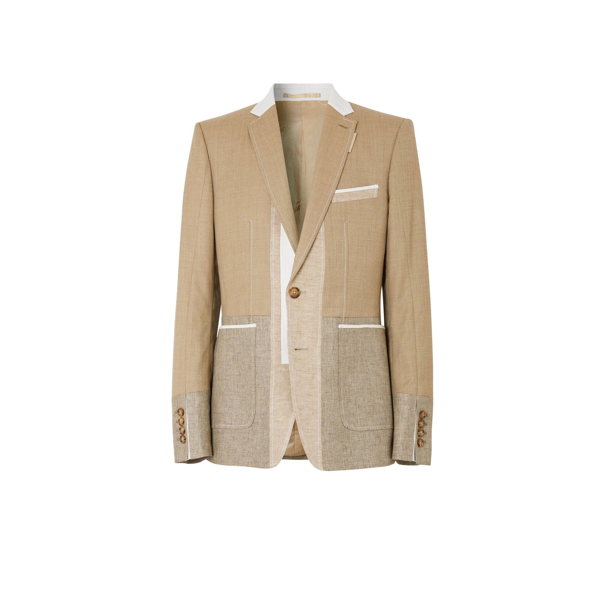 Veste de costume en laine - Camaïeu de noix de pécan