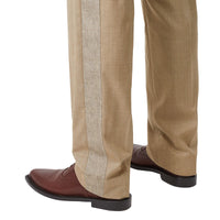 Pantalon de costume en laine - Camaïeu de noix de pécan