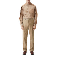 PECAN MELANGE Pantalon de costume en laine, cachemire et lin