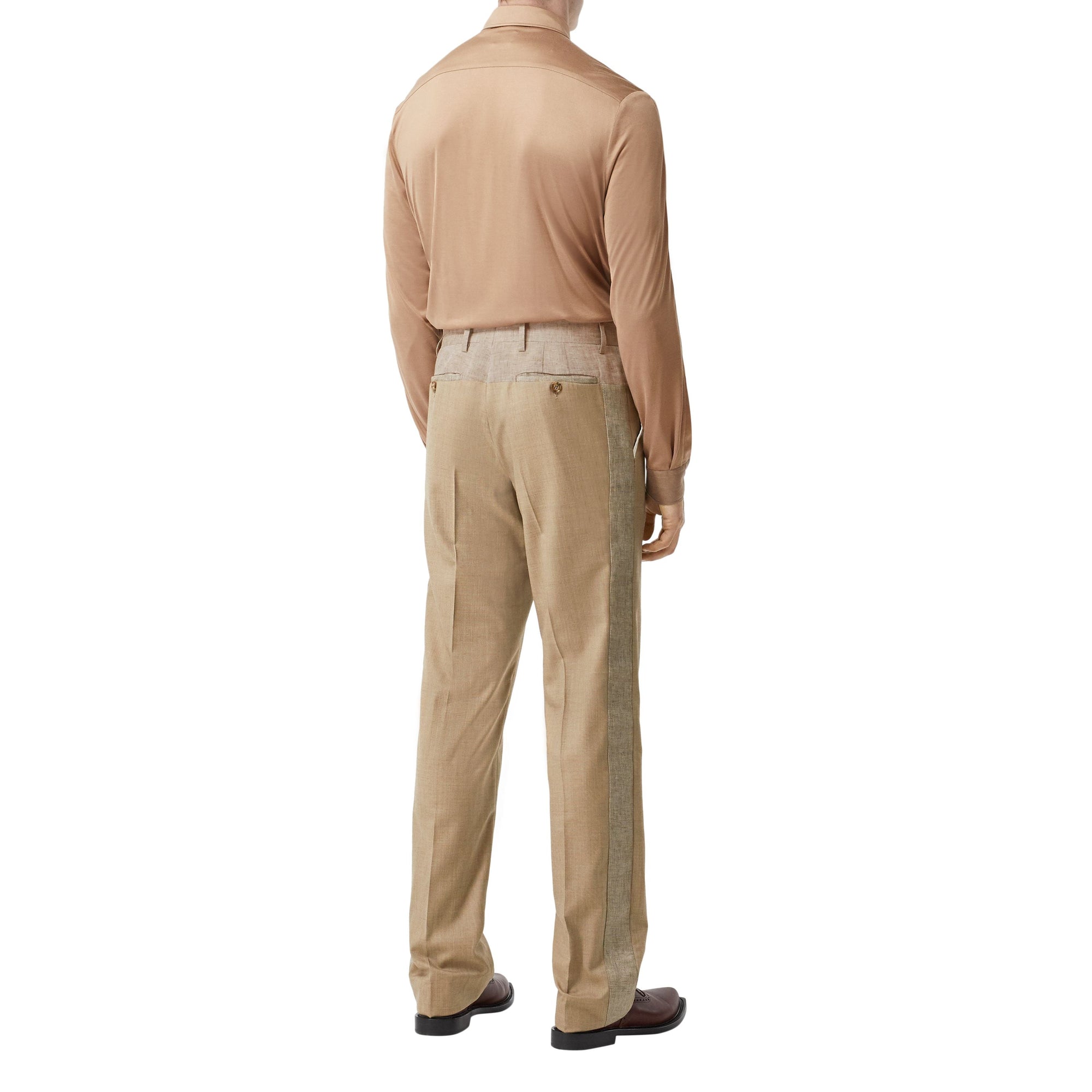 PECAN MELANGE Pantalon de costume en laine, cachemire et lin