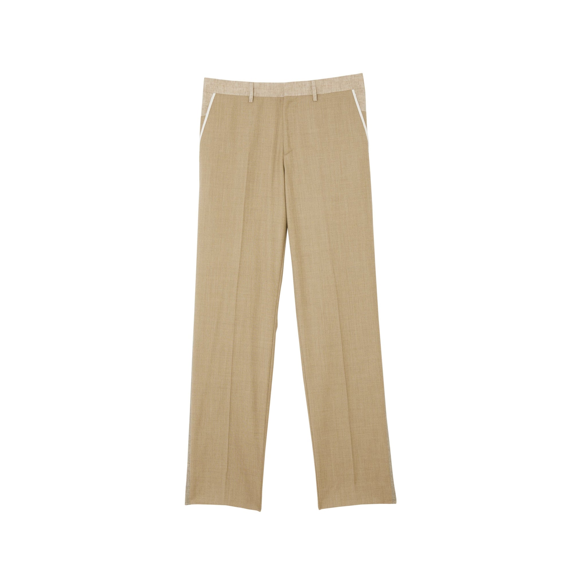 Pantalon de costume en laine - Camaïeu de noix de pécan