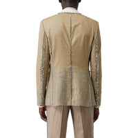 Pantalon en laine et cachemire avec cristaux brodés - Camaïeu de noix de pécan