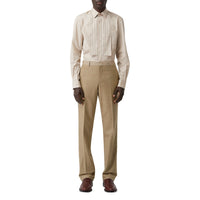 Pantalon en laine et cachemire avec cristaux brodés - Camaïeu de noix de pécan