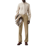 Pantalon en laine et cachemire avec cristaux brodés - Camaïeu de noix de pécan