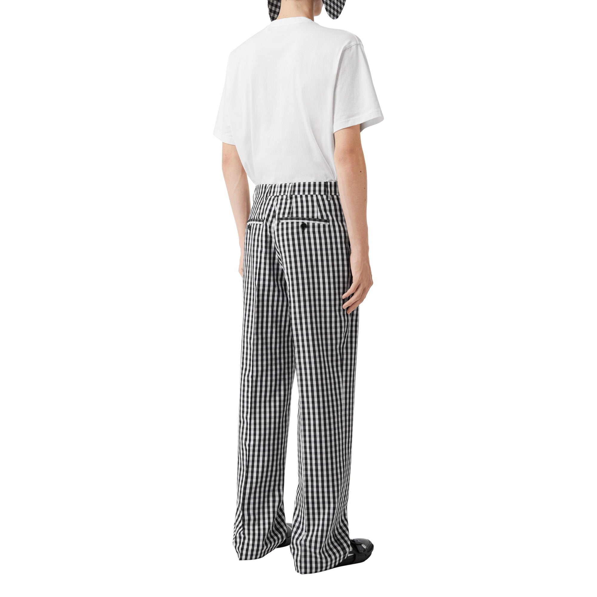 BLACK PATTERN Pantalon de costume ample en laine technique vichy