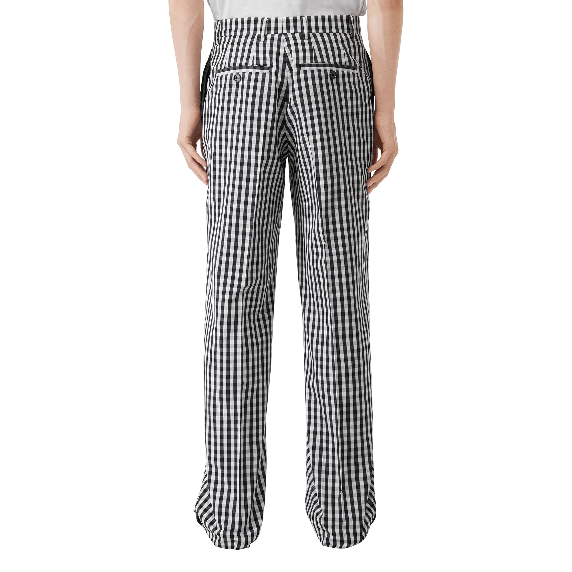 BLACK PATTERN Pantalon de costume ample en laine technique vichy