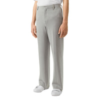 Pantalon ample en jersey de cachemire et soie - Gris galet clair