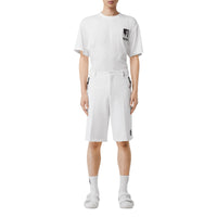 Short ajusté en coton à motif globe - Blanc optique