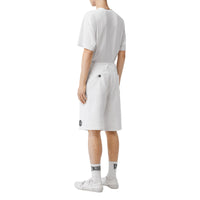 Short ajusté en coton à motif globe - Blanc optique