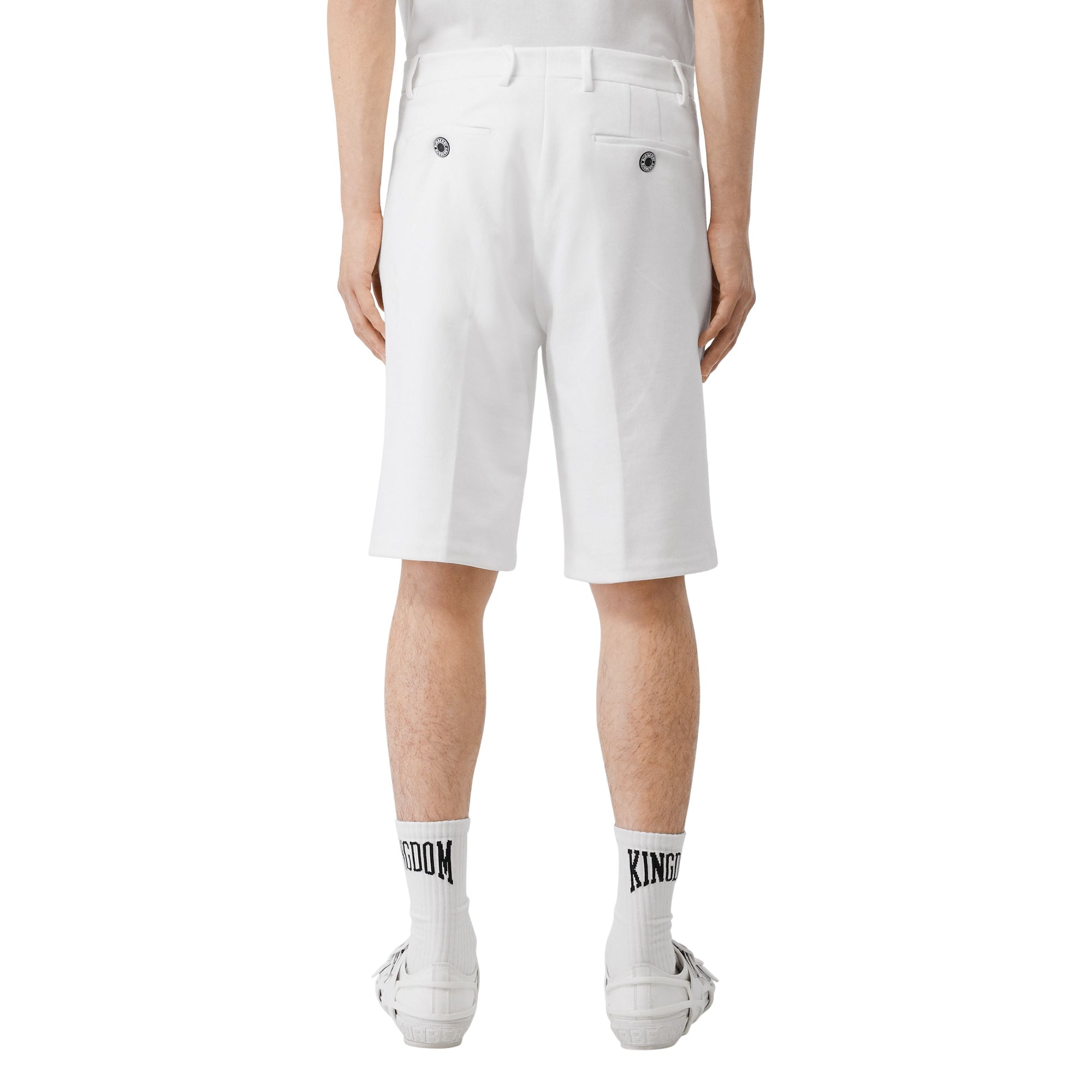 Short ajusté en coton à motif globe - Blanc optique