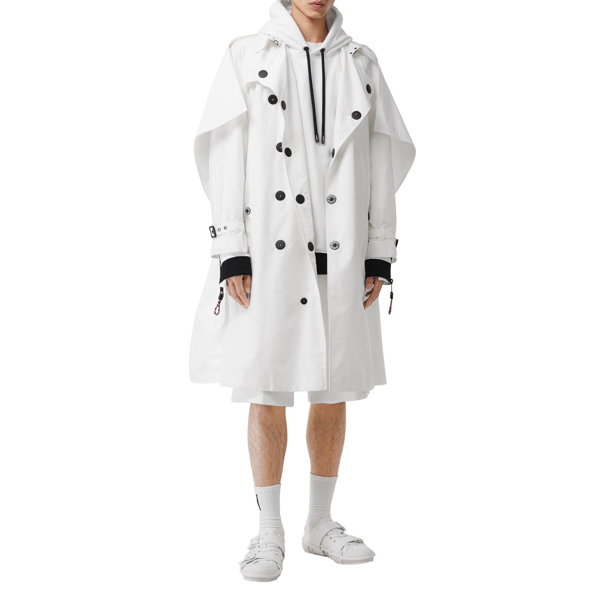 Short ajusté en coton à motif globe - Blanc optique