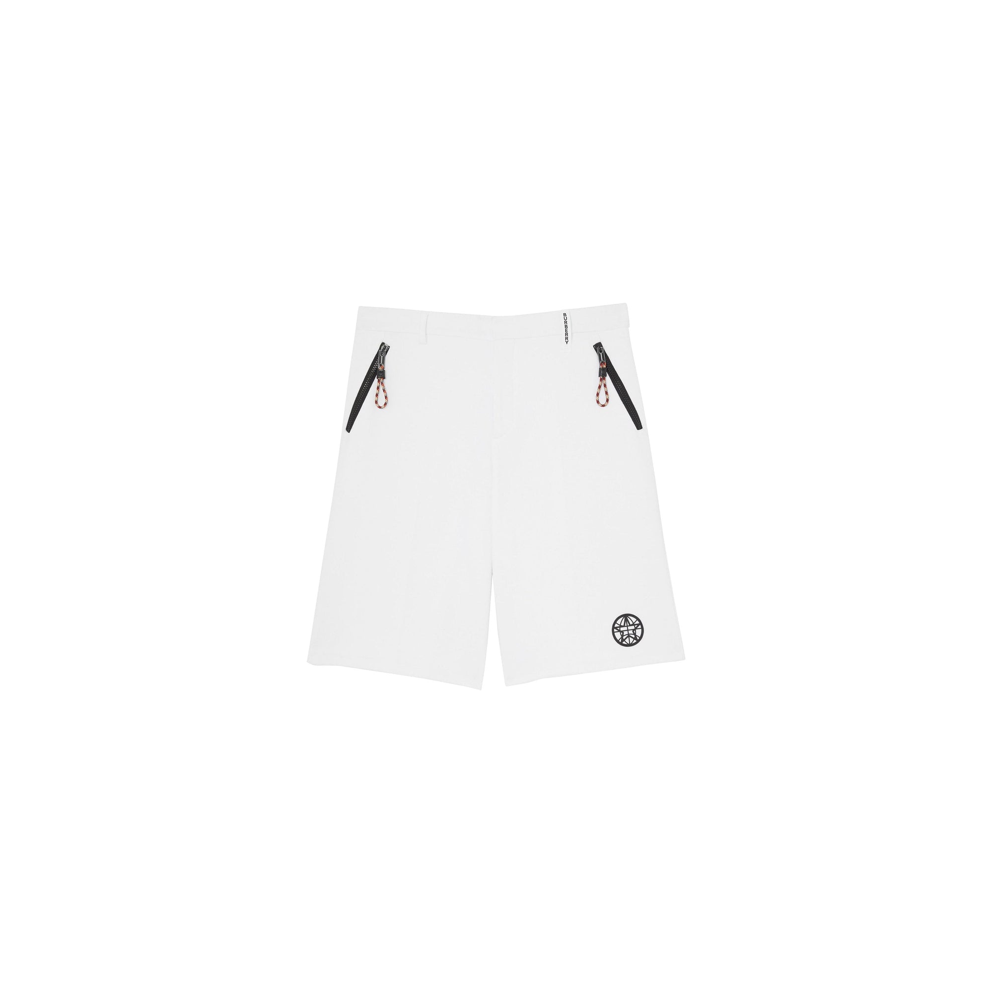 Short ajusté en coton à motif globe - Blanc optique