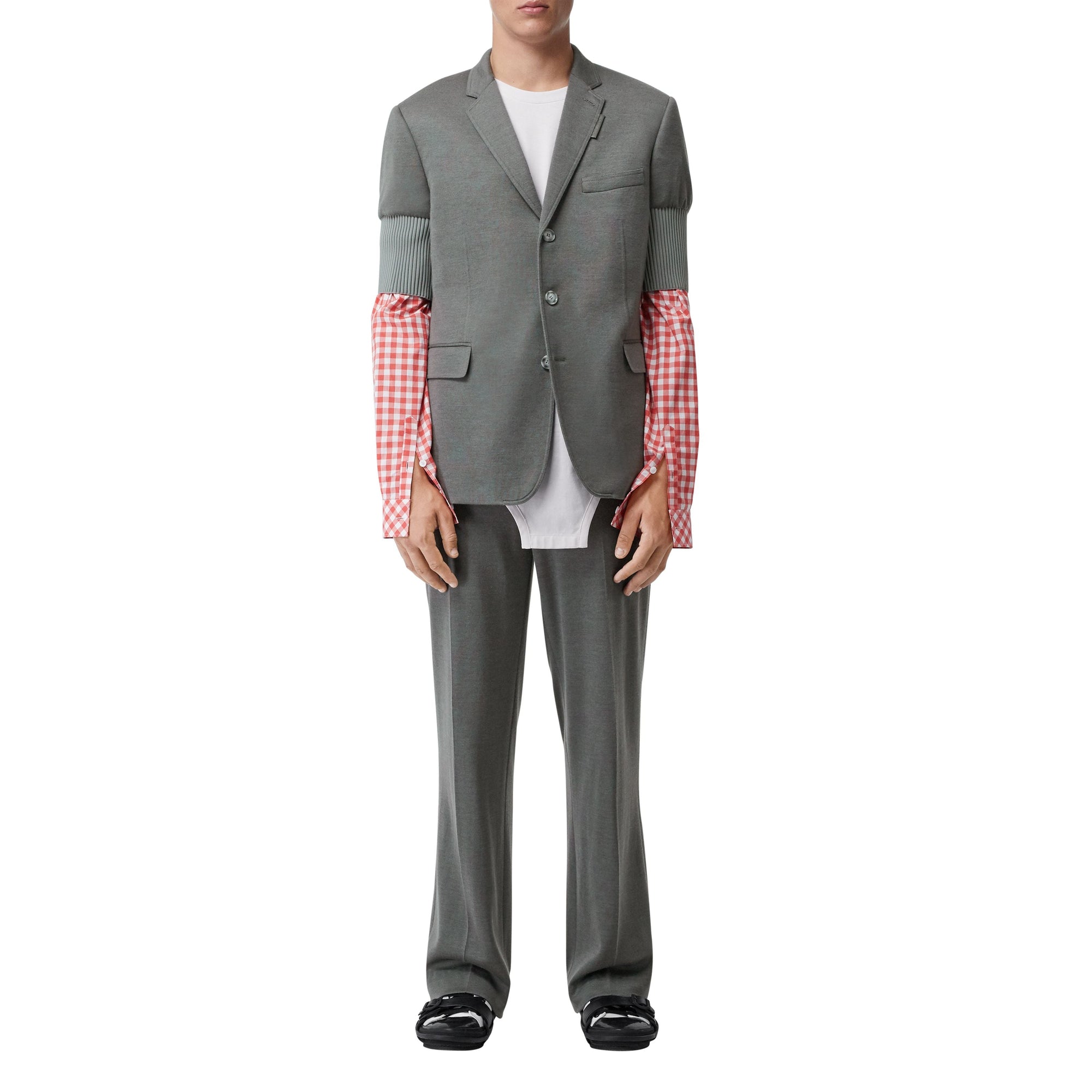 Pantalon ample en jersey de cachemire et soie - Gris nuage