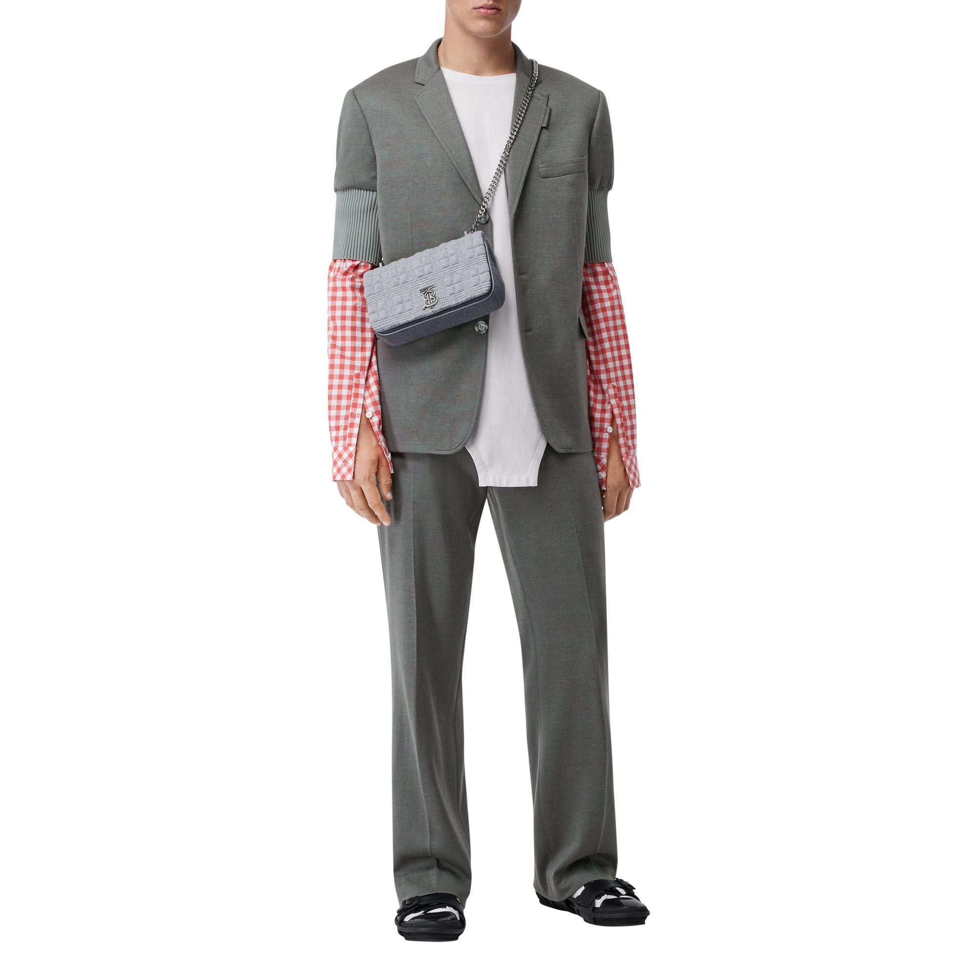 Pantalon ample en jersey de cachemire et soie - Gris nuage