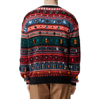 Pull en mohair et laine mélangés à motif fair isle - Orange vif
