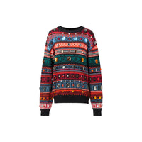Pull en mohair et laine mélangés à motif fair isle - Orange vif