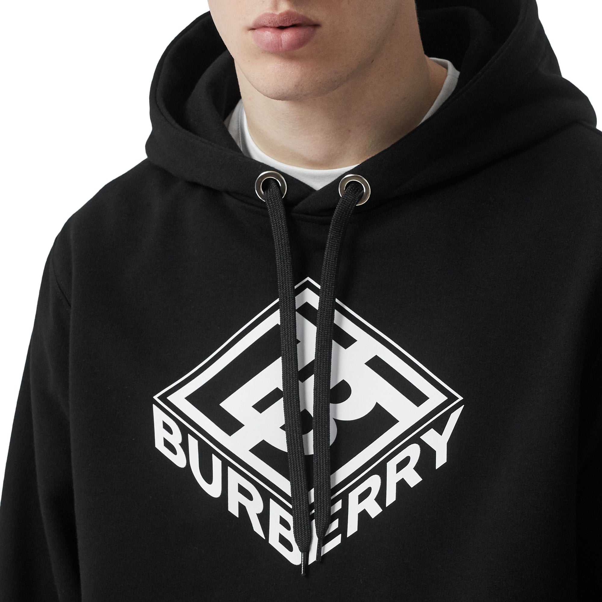 Sweat-shirt à capuche en coton avec logo - Noir