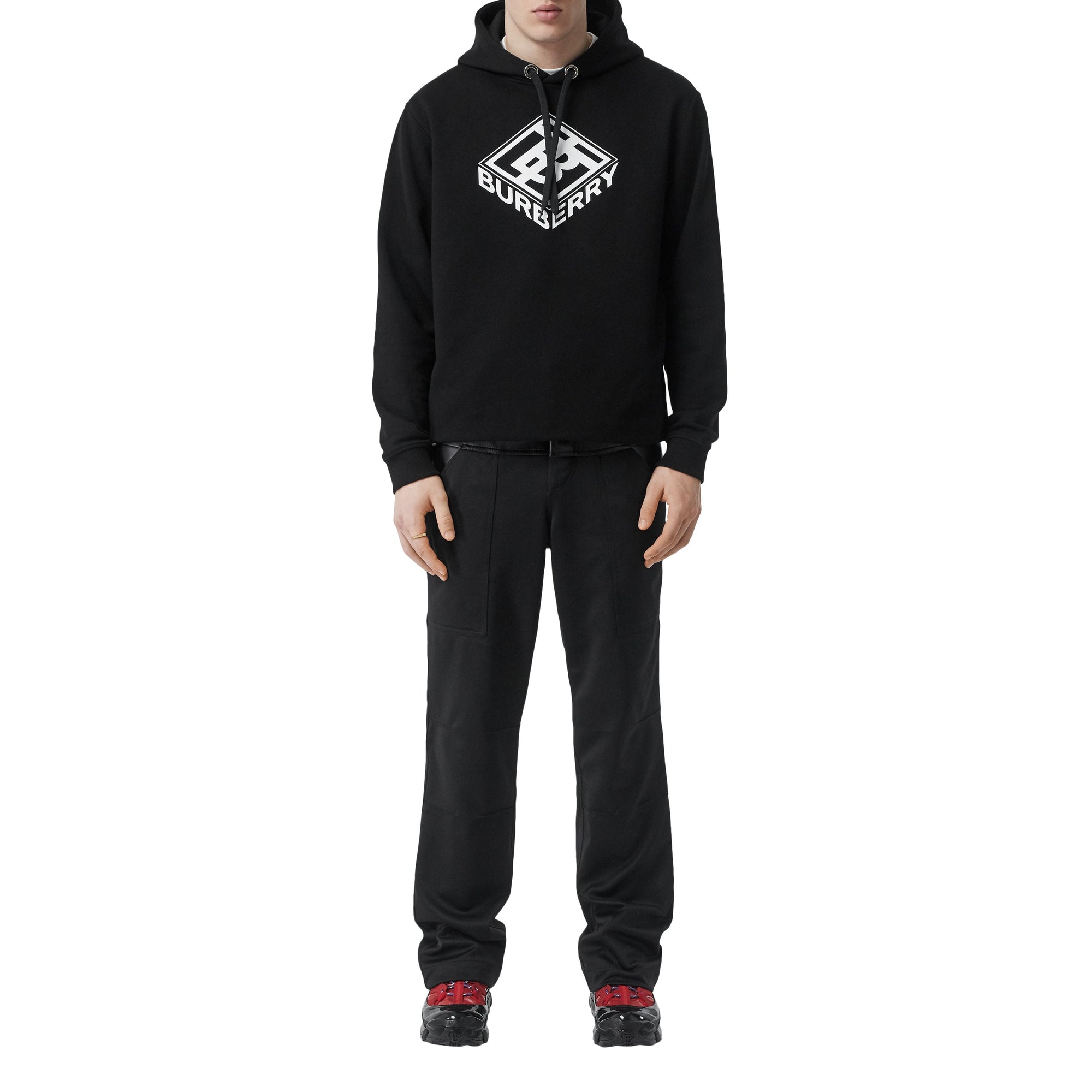 Sweat-shirt à capuche en coton avec logo - Noir