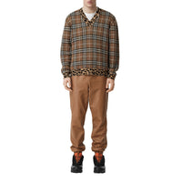 Pantalon de survêtement en cuir d'agneau plongé - Noix intense
