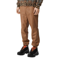 Pantalon de survêtement en cuir d'agneau plongé - Noix intense