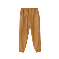 Pantalon de survêtement en cuir d'agneau plongé - Noix intense