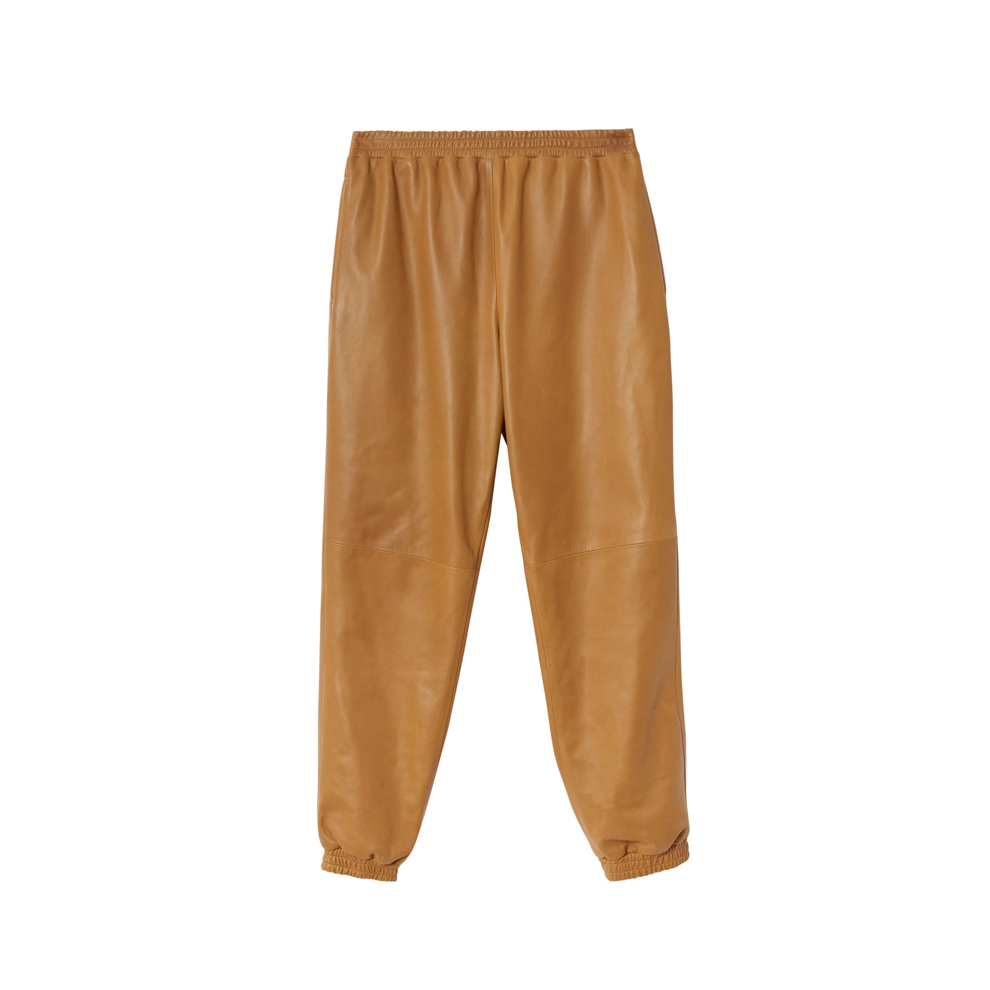 Pantalon de survêtement en cuir d'agneau plongé - Noix intense