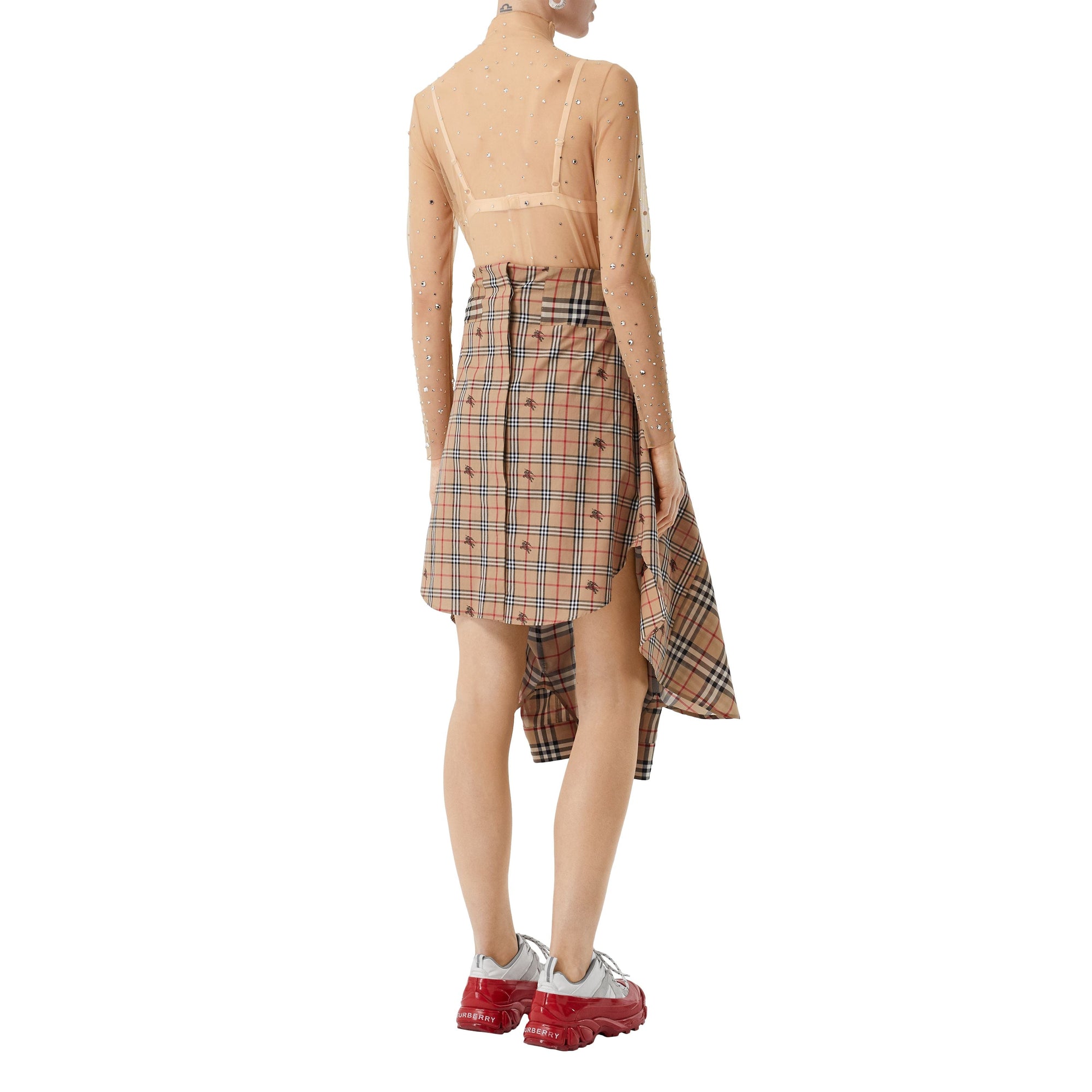 NUDE Haut en mesh stretch avec cristaux
