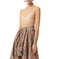NUDE Haut en mesh stretch avec cristaux