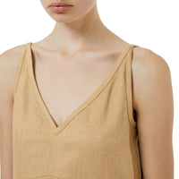 Robe boule en lin mélangé - Miel