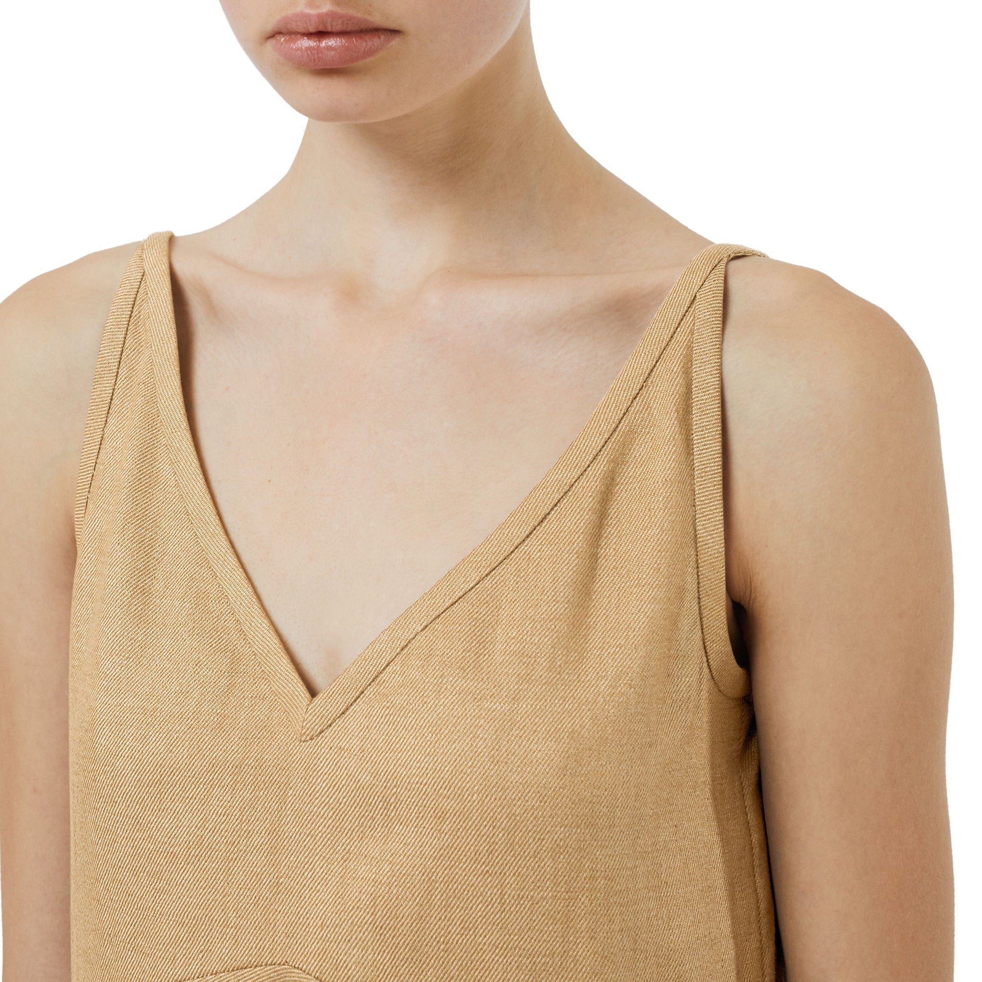 Robe boule en lin mélangé - Miel