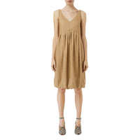 Robe boule en lin mélangé - Miel